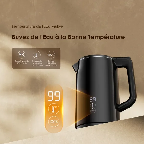 Oraimo SmartKettle Byte Bouilloire Électrique 2000W Acier Inoxydable 304