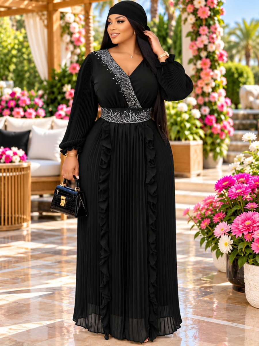 Nouvel arrivage de jolies robes-hidjabs plissées avec foulard + corde* 🆕️🥰🥰🥰