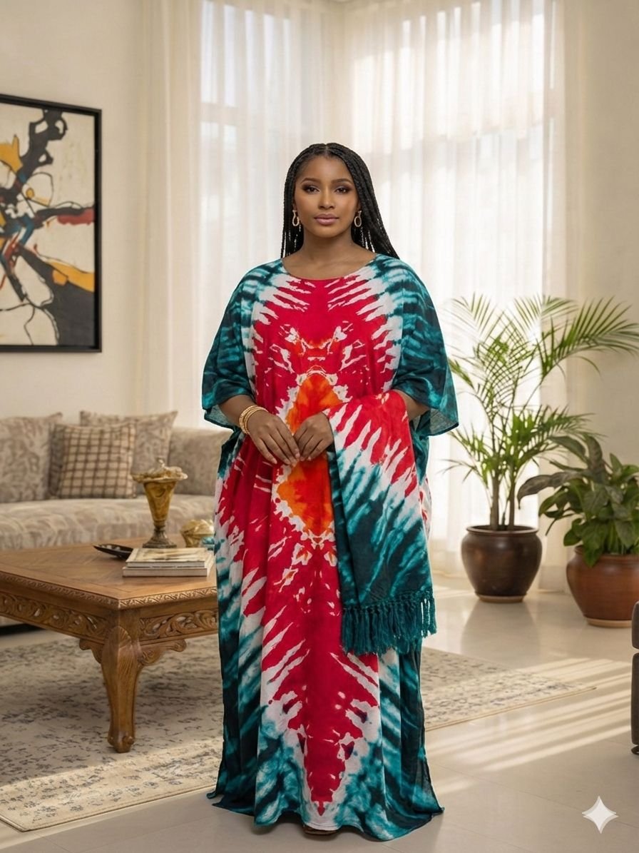 Robes coton avec foulard
