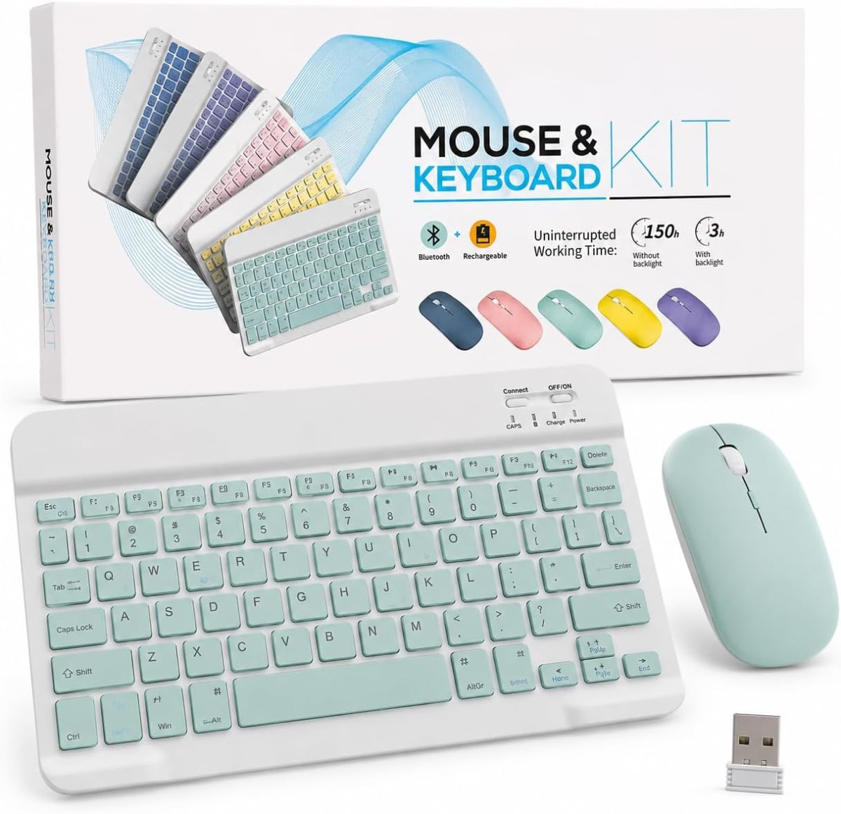 ⌨️🖱️ ENSEMBLE CLAVIER BLUETOOTH + SOURIS SANS FIL RECHARGEABLE – ÉLÉGANCE, CONFORT ET PERFORMANCE ! ✨🔥
