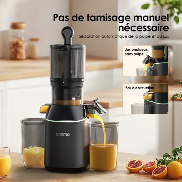 oraimo EasyJuice Extracteur de jus lent de 108 mm de diamètre
