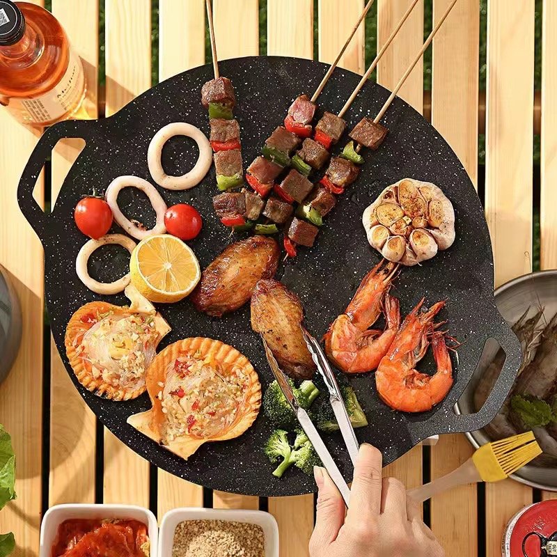 Poêle grille ronde anti adhésif