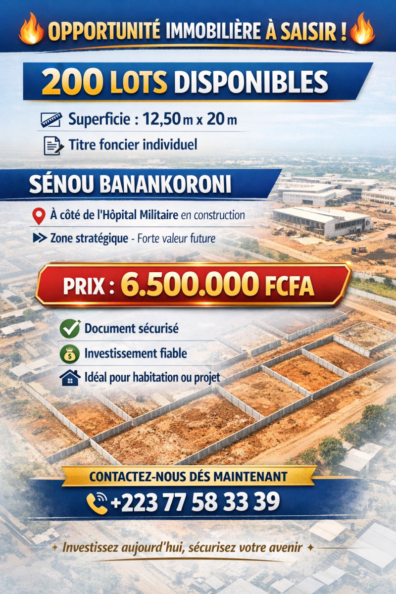 Parcelle ( Terrain) disponible à Senou Banankoro