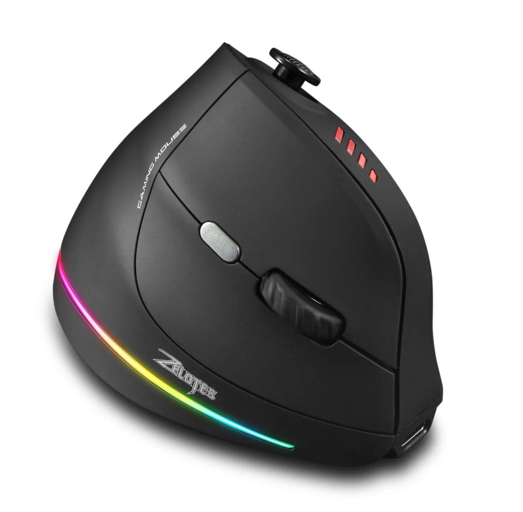 Souris sans fil gaming verticale avec analogue