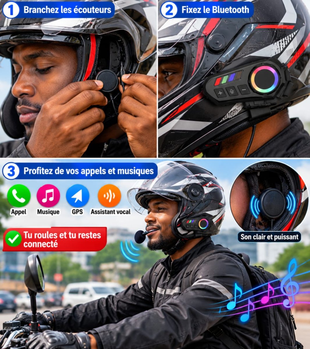 BLUETOOTH POUR CASQUE MOTO K06A