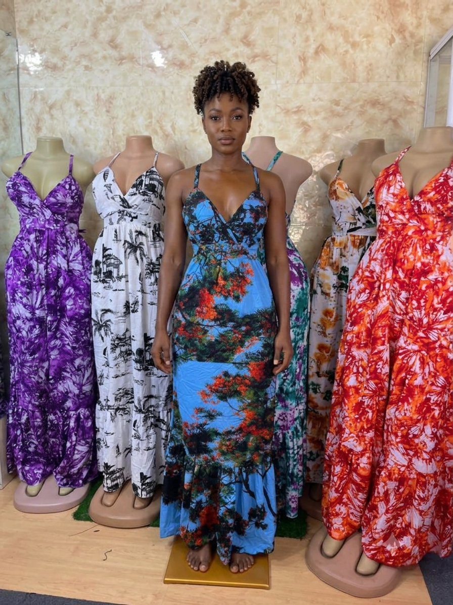 Robe évasée dos ouvert