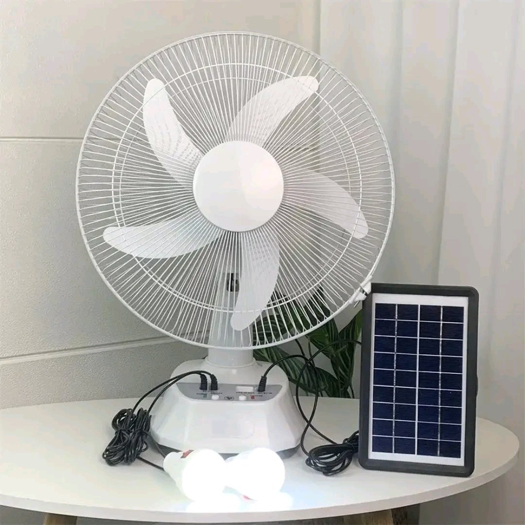 Ventilateur solar rechargeable 12 pouce