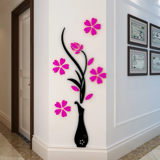 Acrylique 3D fleur stickers muraux pour maison