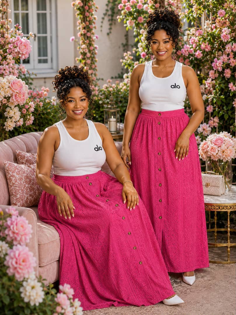 ENSEMBLE JUPE AVEC COTON BRODÉ