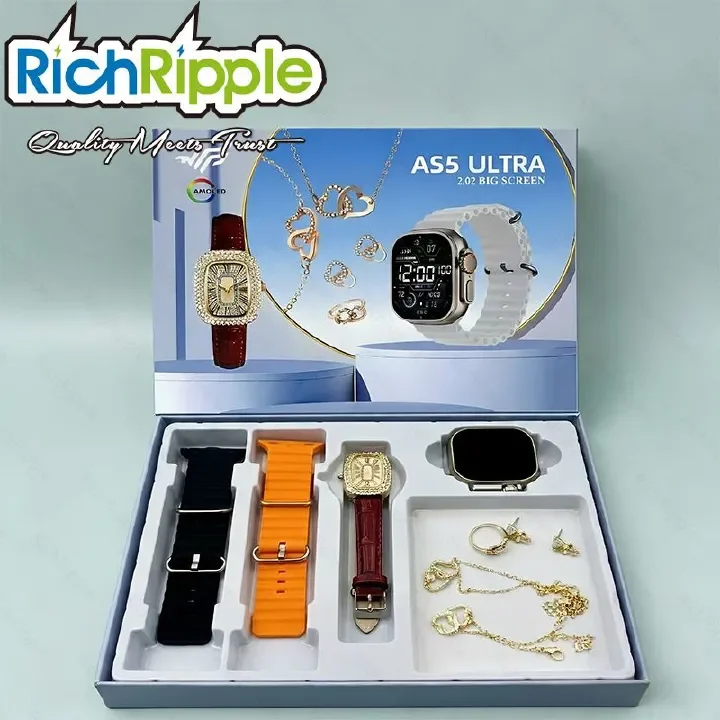 ⌚✨ AS5 ULTRA – 2.02" AMOLED + COFFRET MODE & BIJOUX ! 💎👑