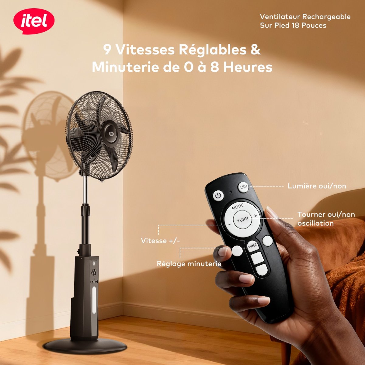 Ventilateur rechargeable
