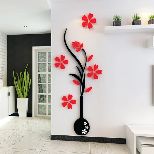 Acrylique 3D fleur stickers muraux pour maison