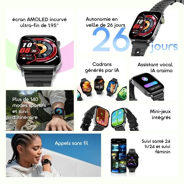 oraimo Watch Nova 2 Air Montre Intelligente