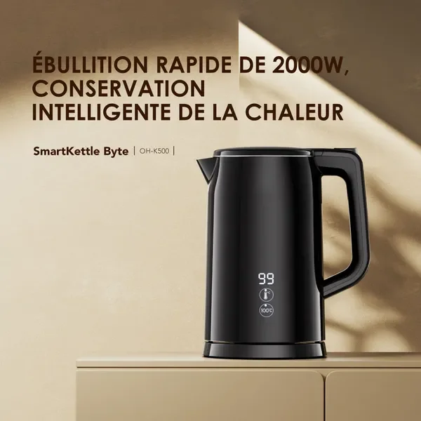 Oraimo SmartKettle Byte Bouilloire Électrique 2000W Acier Inoxydable 304