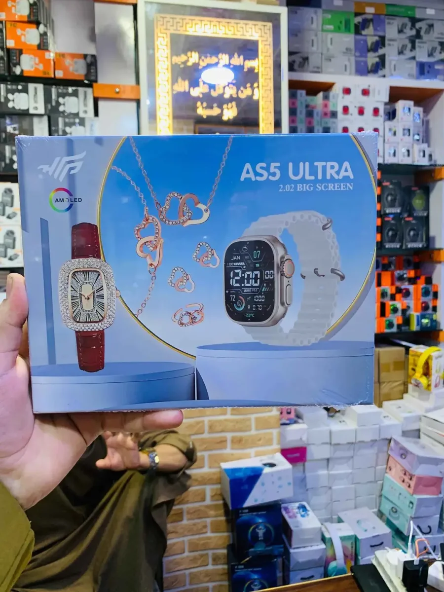 ⌚✨ AS5 ULTRA – 2.02" AMOLED + COFFRET MODE & BIJOUX ! 💎👑