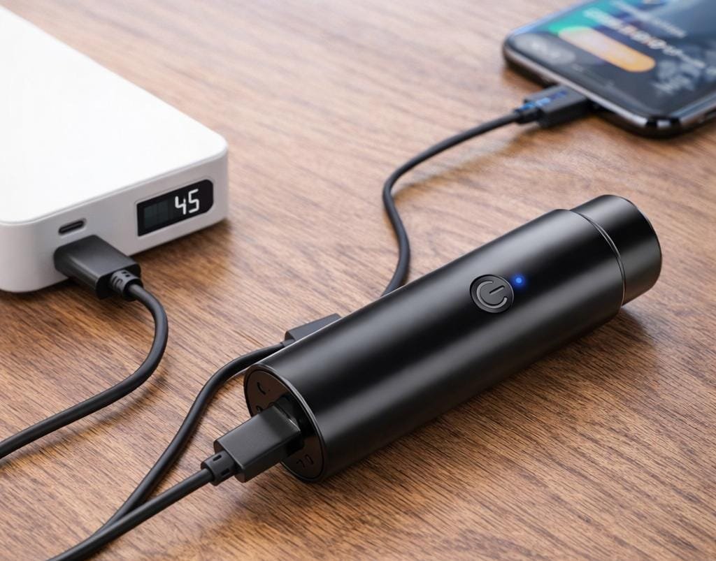 🔌 Mini Rasoir Électrique Portable ⚡ Rechargeable – Compact – Facile.