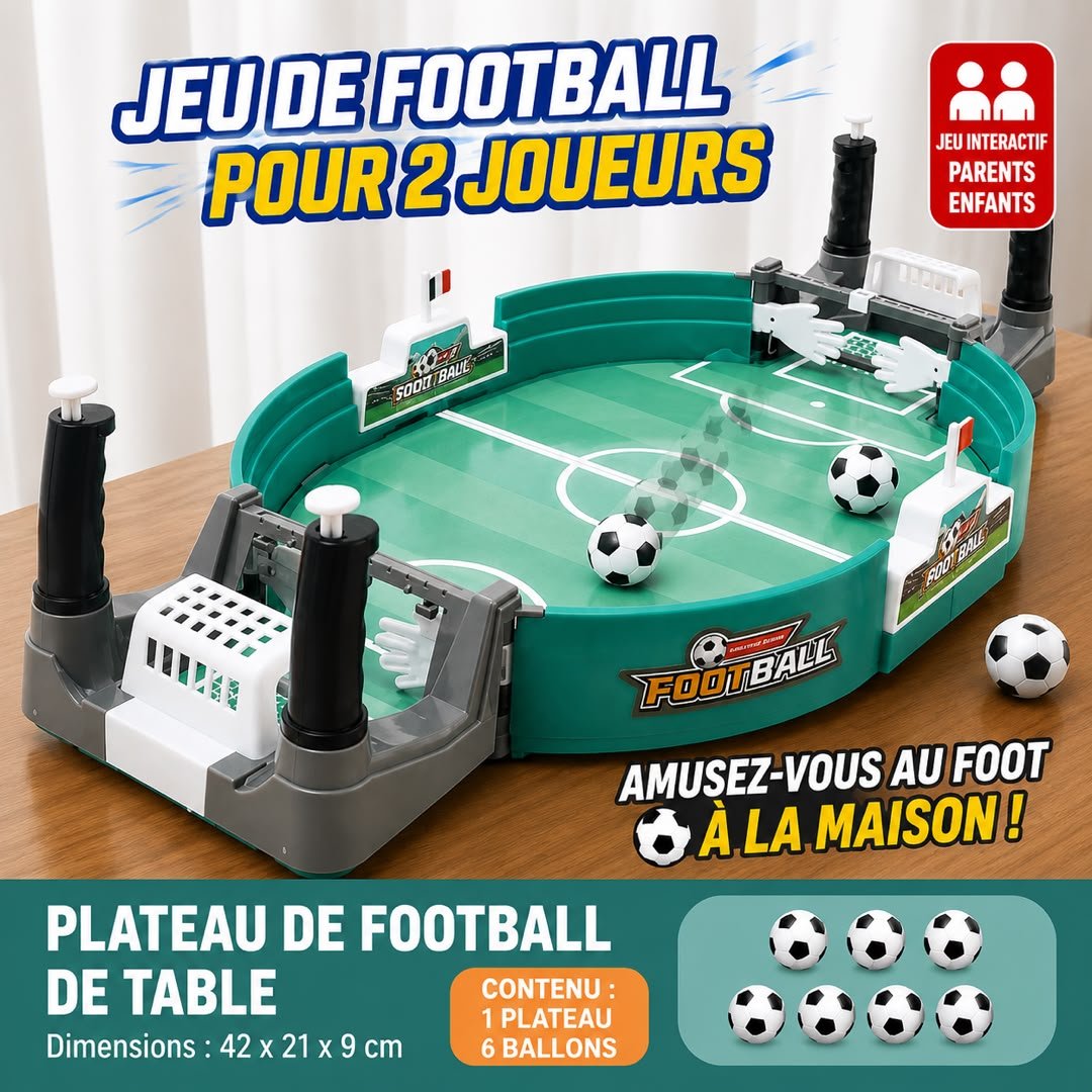 ⚽🔥 BABY-FOOT DE TABLE INTERACTIF – 2 JOUEURS 🎯