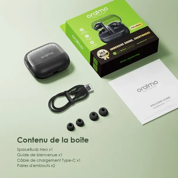 oraimo SpaceBuds Neo Véritables écouteurs spatiaux sans fil