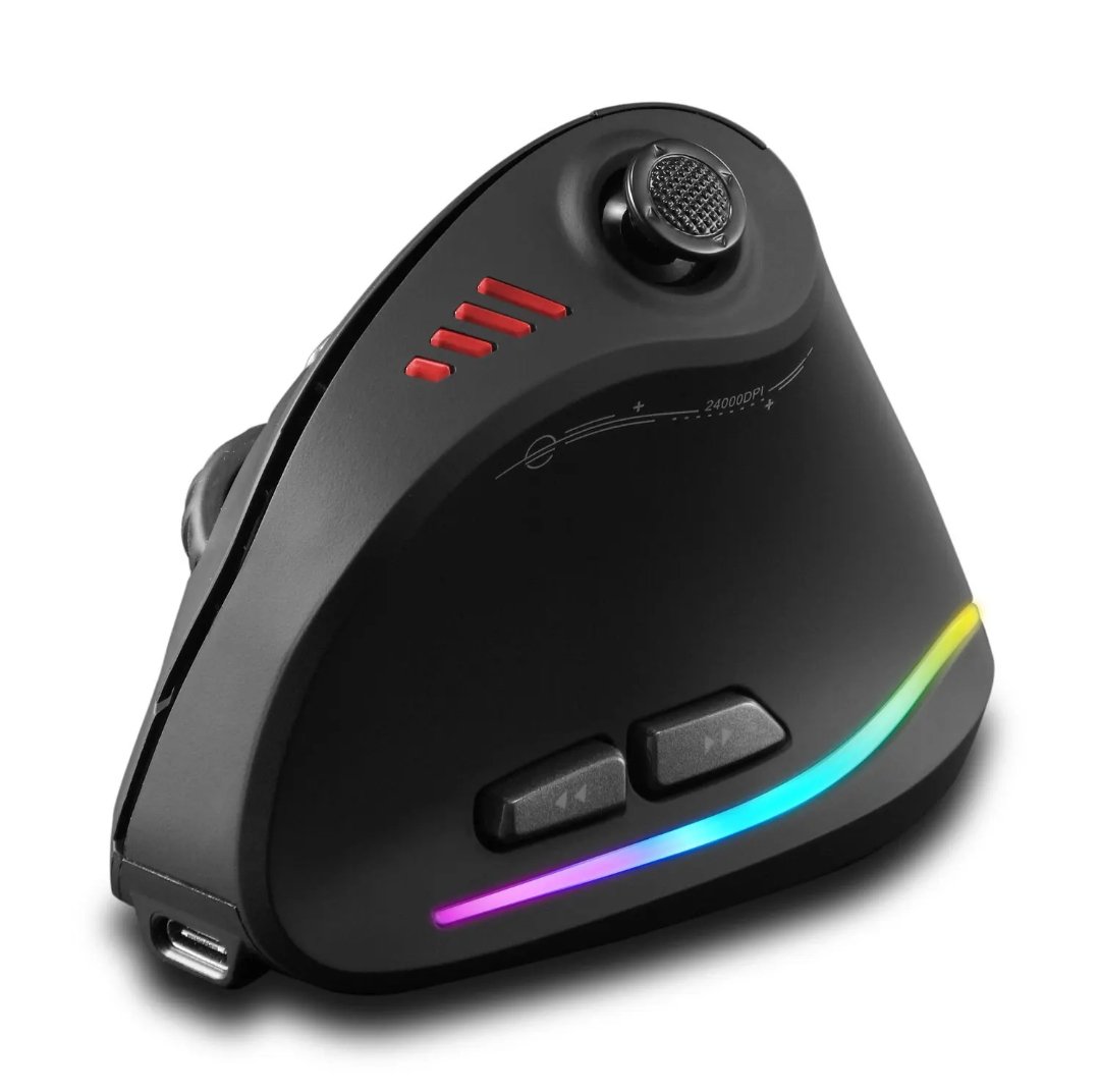 Souris sans fil gaming verticale avec analogue