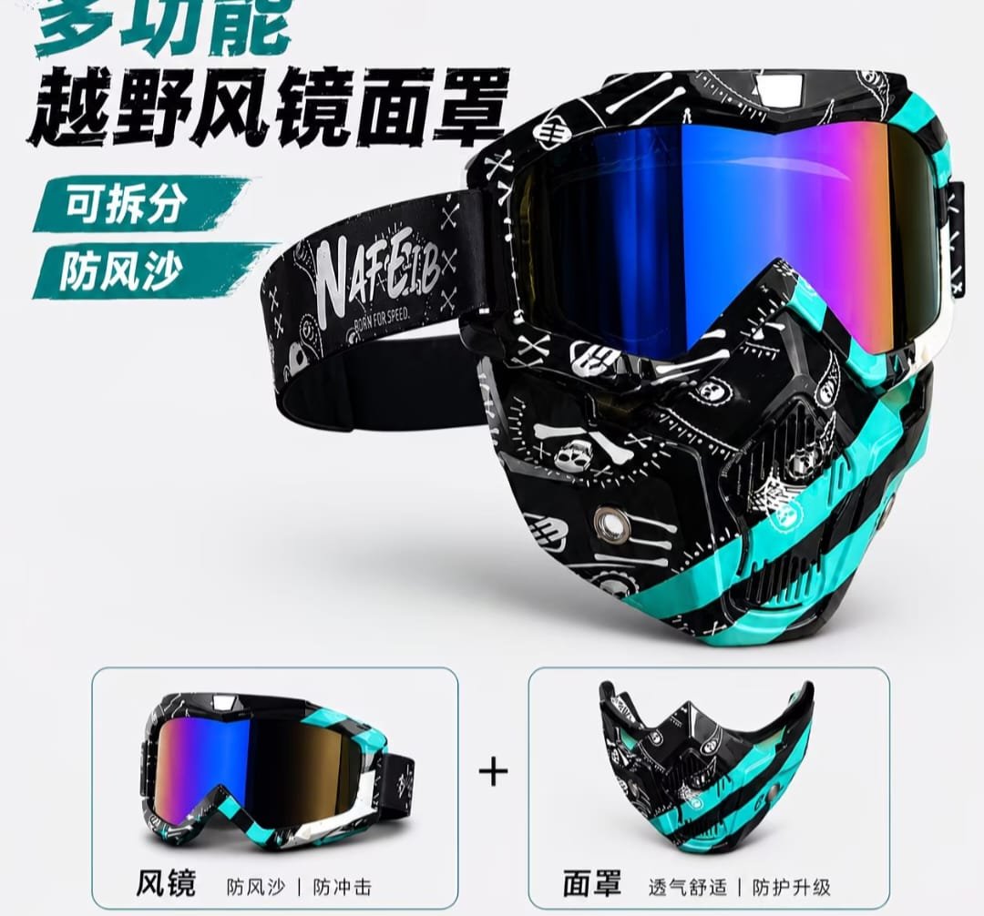 SUR COMMANDE Masque de protection moto tactique avec visière