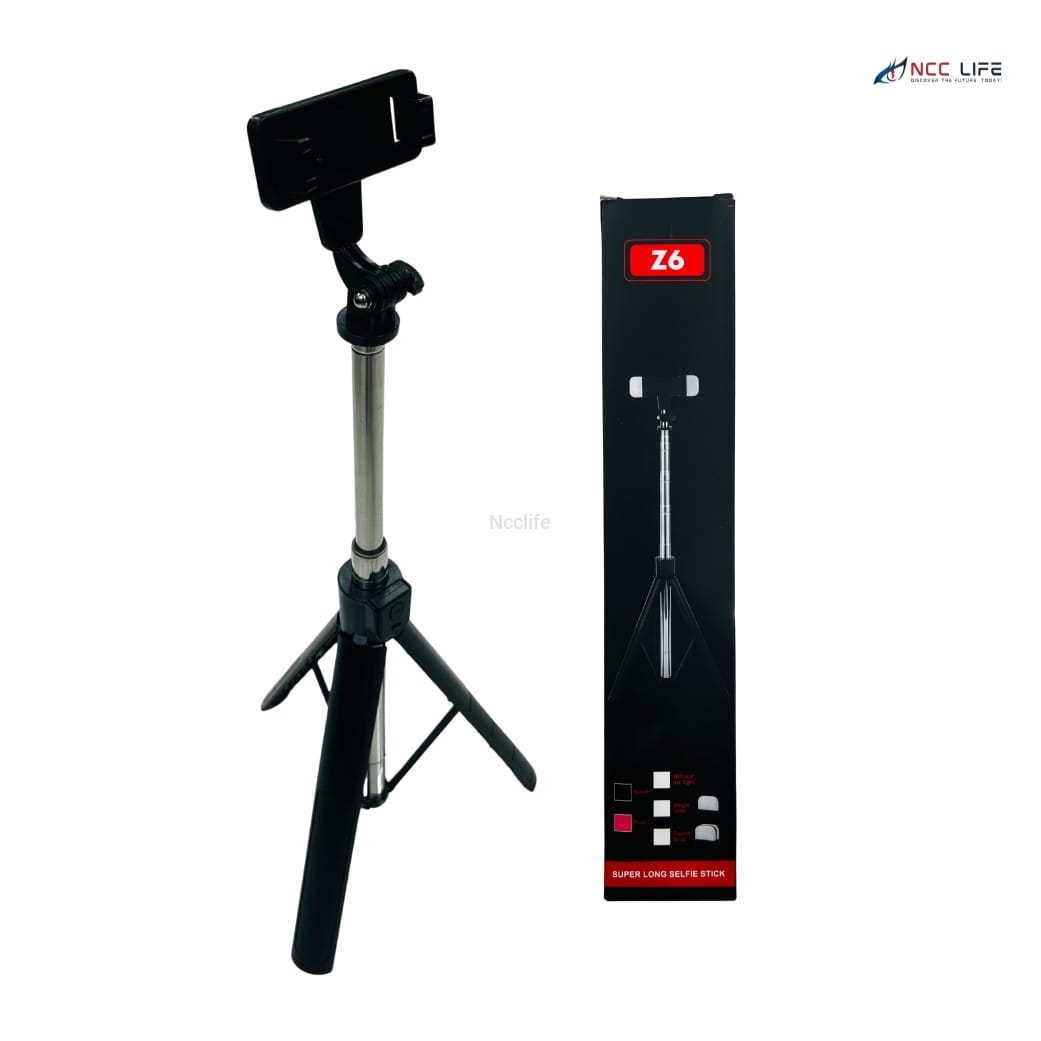 Perche à selfie ultra longue Z6 – Trépied Bluetooth extensible de 1700 mm avec télécommande