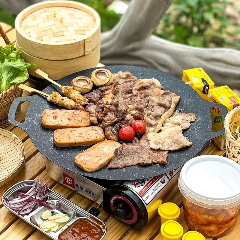 Poêle grille ronde anti adhésif