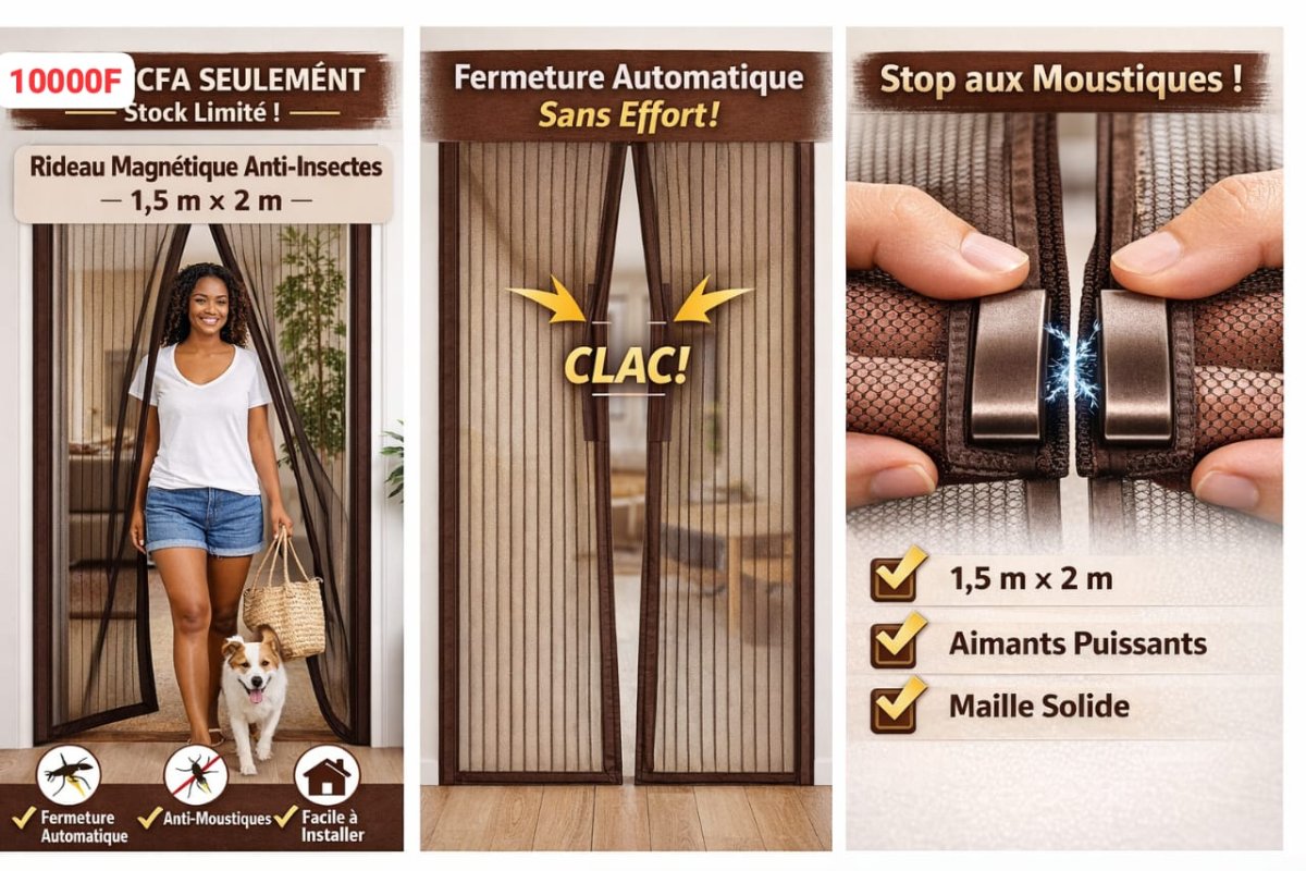 RIDEAU MAGNETIQUE ANTI-INSECTES