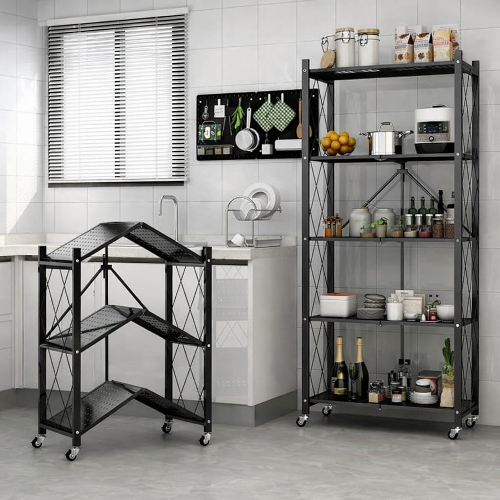 🛒 Étagère multifonction avec roulettes ✔️ Solide et durable en métal ✔️ Design moderne – gain de place ✔️ Facile à déplacer (roulettes).
