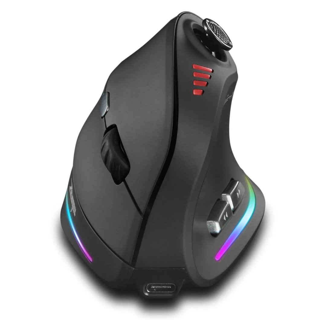 Souris sans fil gaming verticale avec analogue