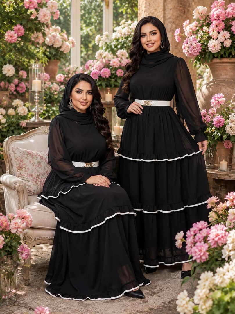 Des jolies robes hijabs avec foulard. Numéro 62830095
