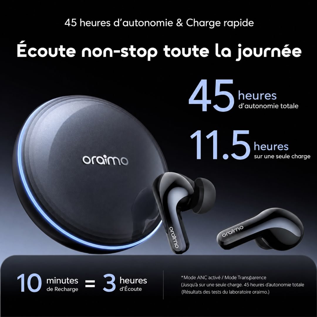 🎧 Écouteurs Oraimo Premium – ANC 52 dB
