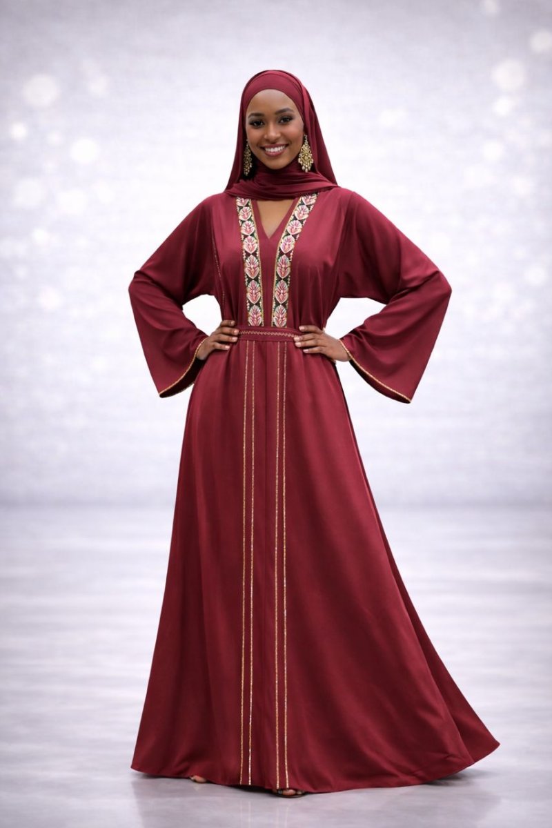 Robe Longue avec Foulard et Ceinture
