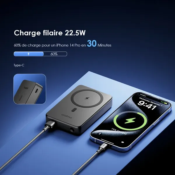 Oraimo MagPower 15 10000mAh 38.5W Wireless and Wired Power Bank