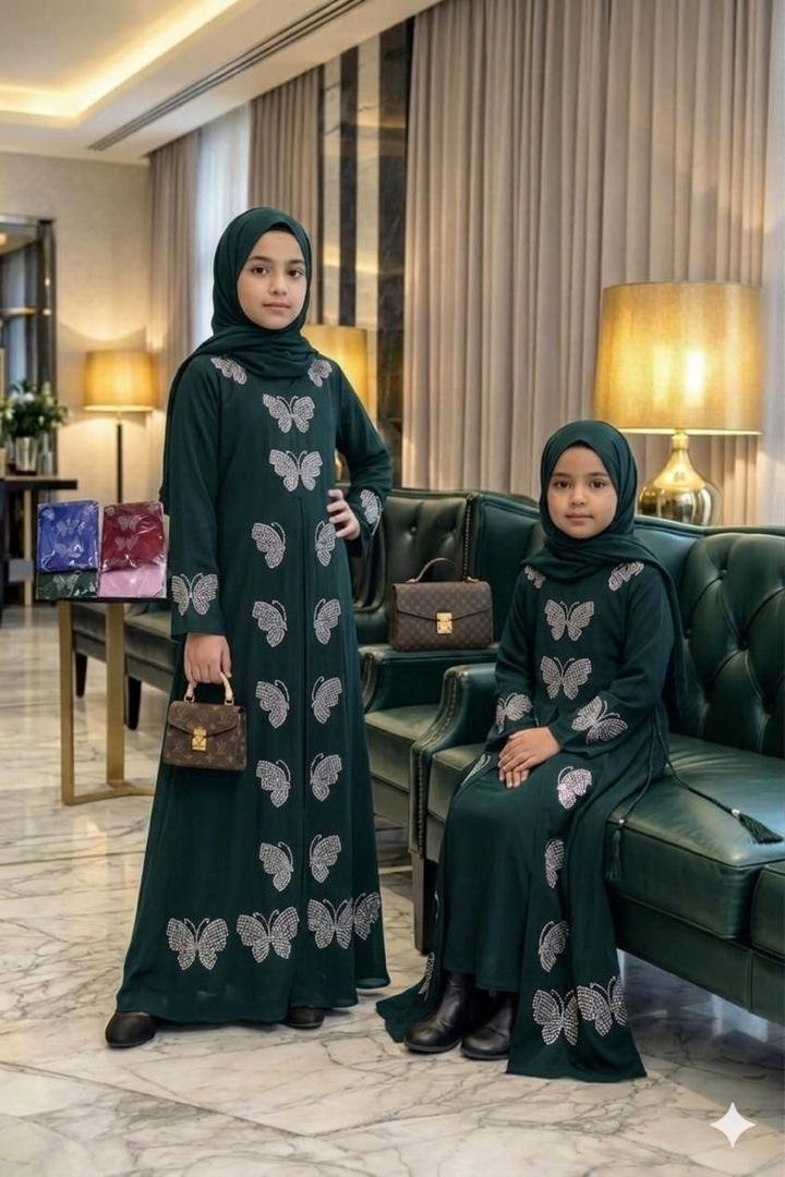 Abaya fille coton age 5 à 11 ans