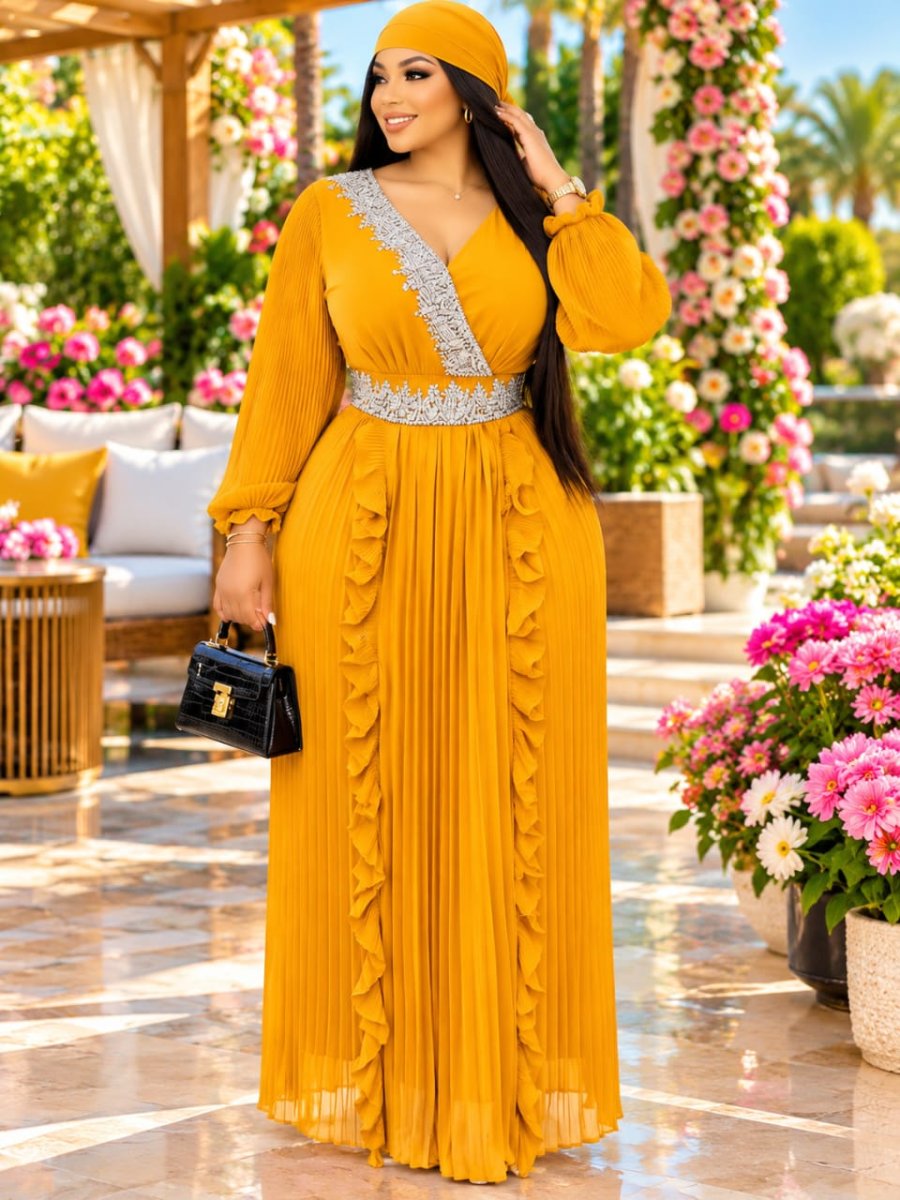 Nouvel arrivage de jolies robes-hidjabs plissées avec foulard + corde* 🆕️🥰🥰🥰